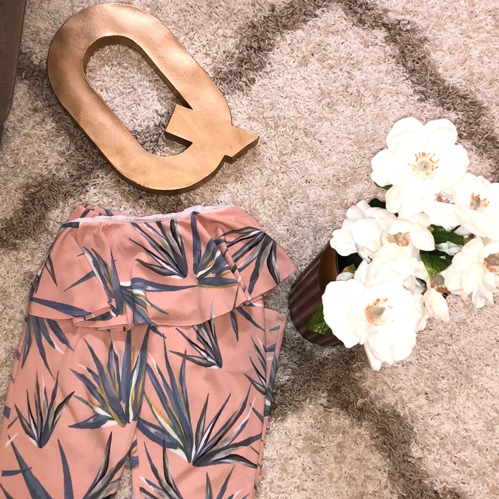 Coral matching floral set
